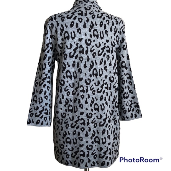 Anne Klein Open Front Animal Print Sweater Jacket - Picture 12 of 12
